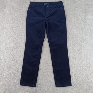 Talbots Simply Flattering Navy Blue Corduroy High Waist Straight Leg Pants 6P